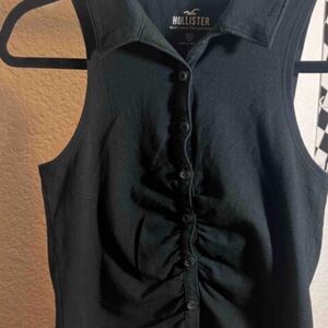 Hollister Women's Black Button Down Shirt